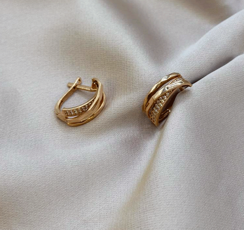 Серьги из розового золота