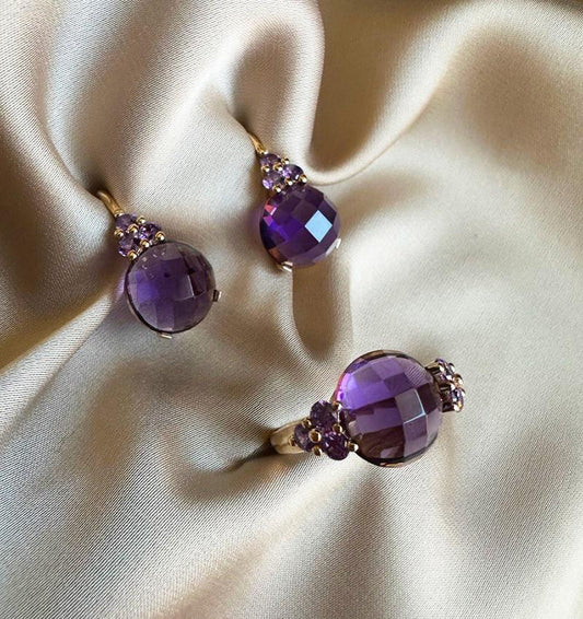 Rose gold set with amethyst