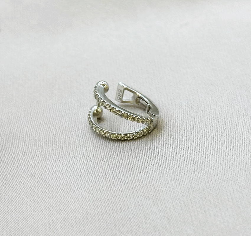 Серьги из белого золота с цирконом