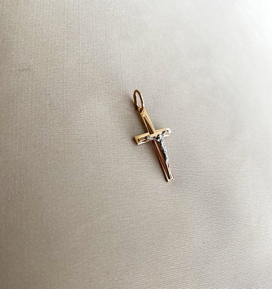 Cruce din aur roz