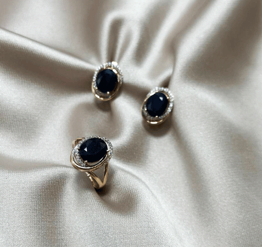 Сет из красного золота с цирконом