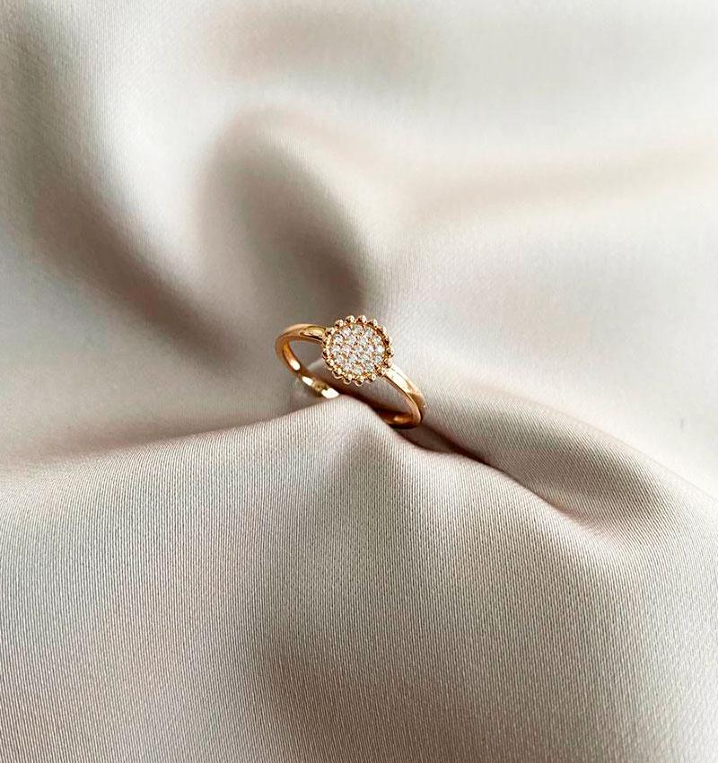 Inel din aur roz cu zirconiu