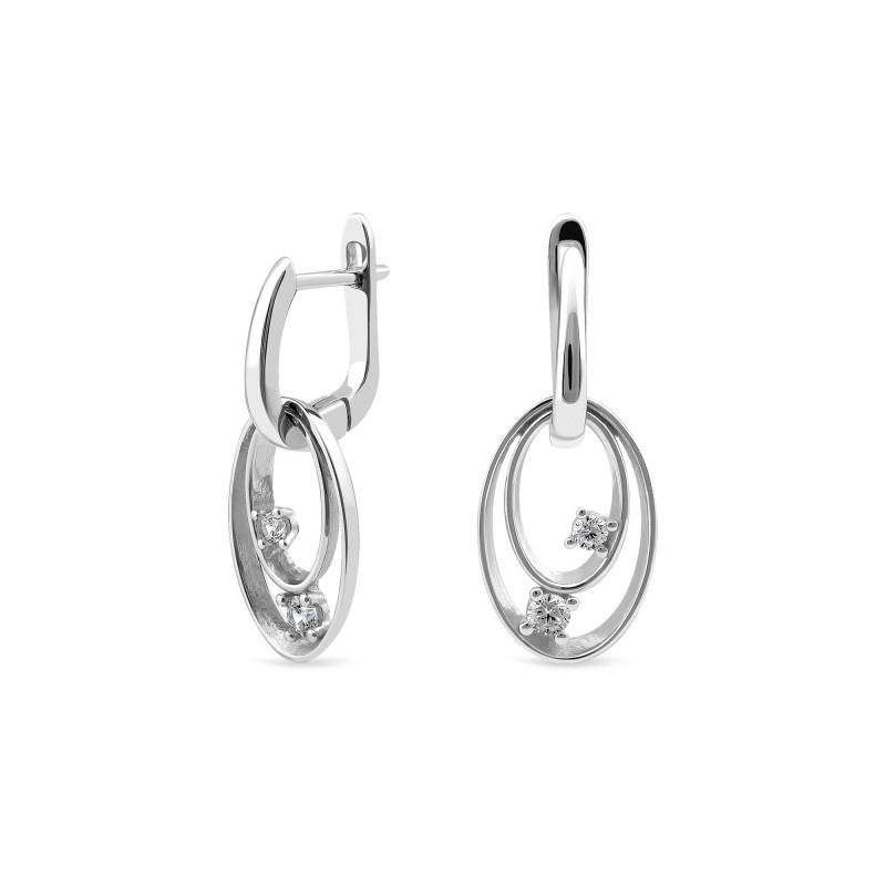 Серьги из серебра с цирконом