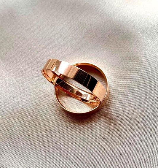 Rose gold wedding bands