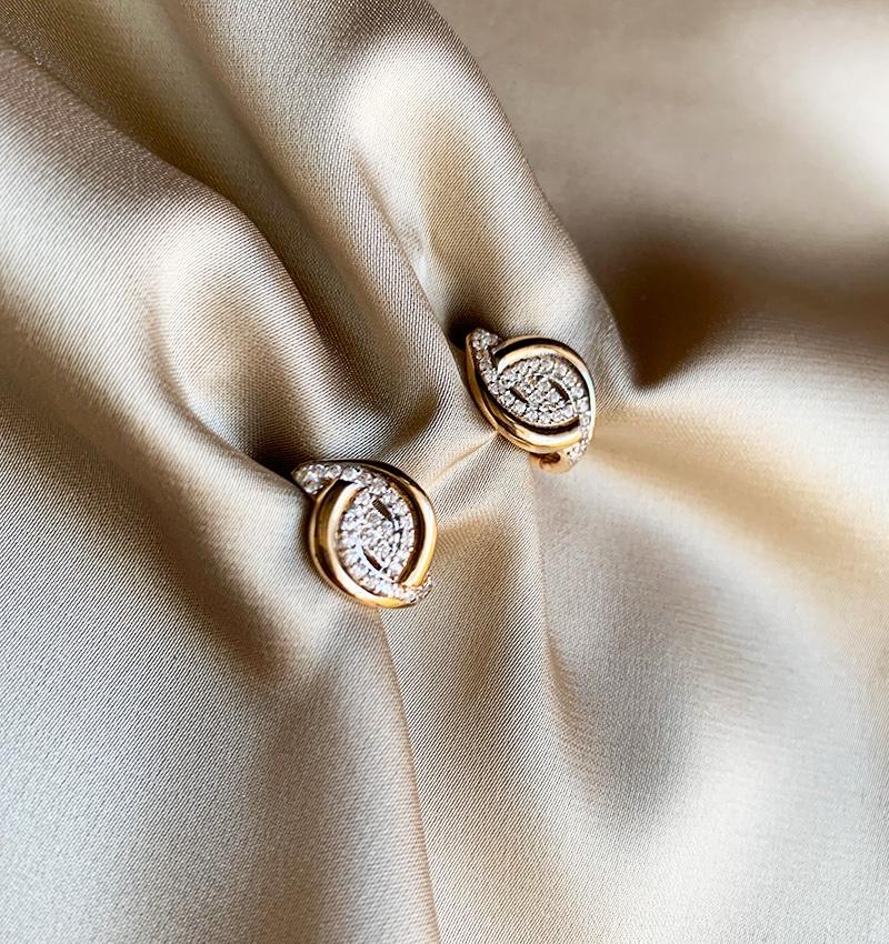 Cercei din aur alb cu zirconiu