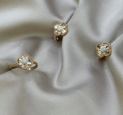 Rose gold earrings with zircon