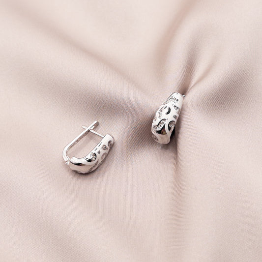 Серьги из серебра с цирконом и эмалью