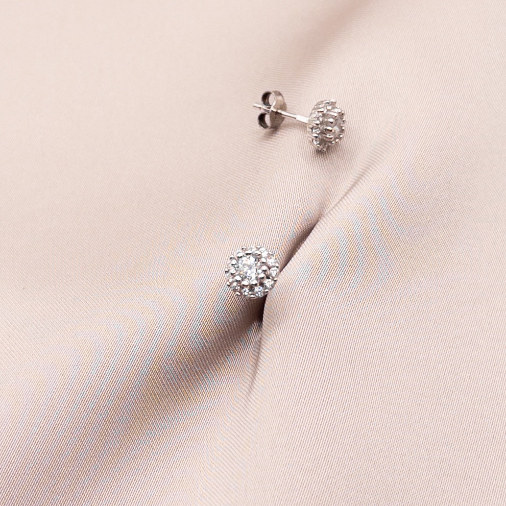 Серьги из серебра с цирконом