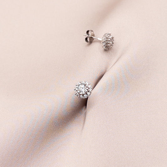 Серьги из серебра с цирконом