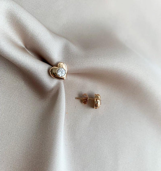 Cercei din aur roz cu zircon