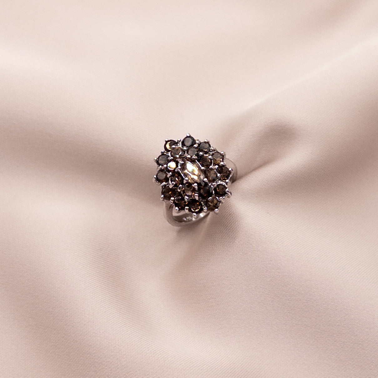 Silver ring with cubic zirconia