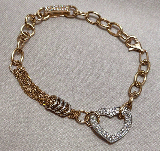 Brățară din aur roz cu zirconiu