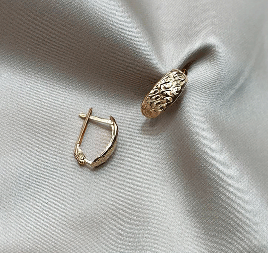 Cercei din aur roz cu zircon