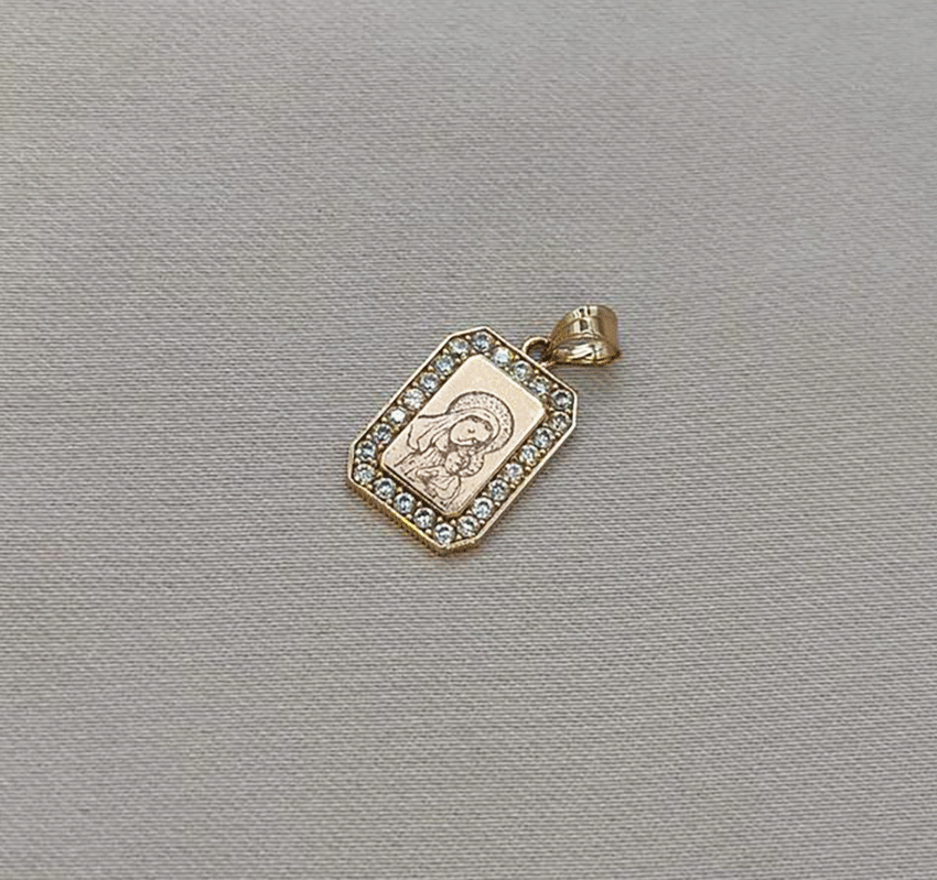 Pictogramă din aur roz cu zirconiu