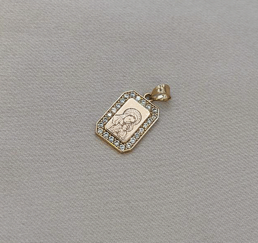 Rose gold icon with zircon