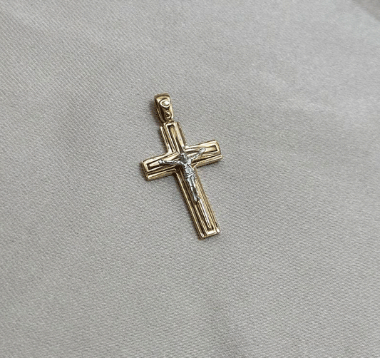 Cruce din aur roz