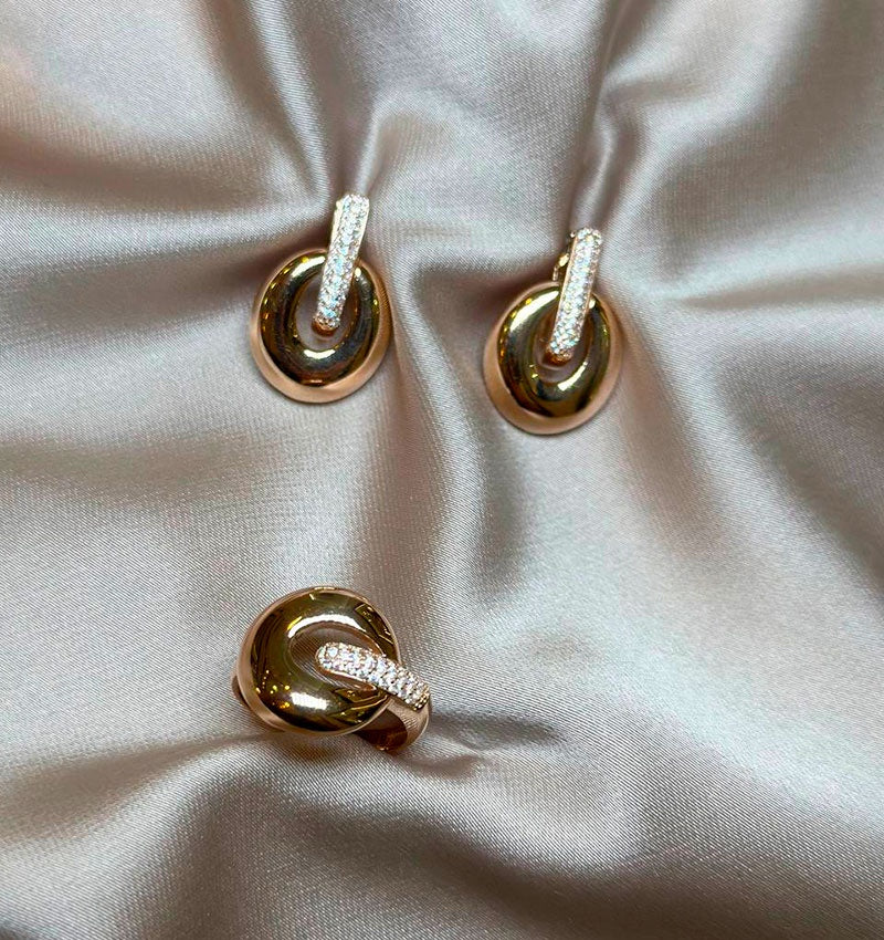 Rose gold set with zircon