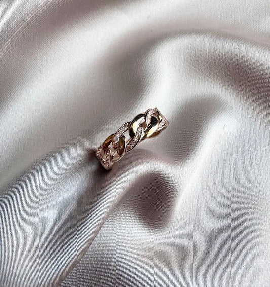 Inel din aur roz cu zircon