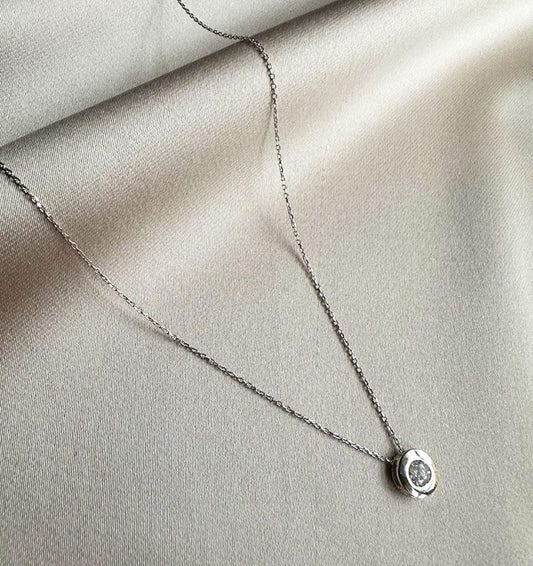 Colier din aur alb cu zircon