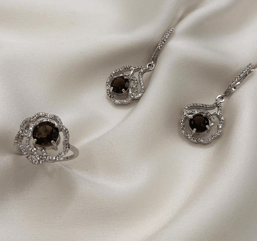 Сет из серебра с цирконом