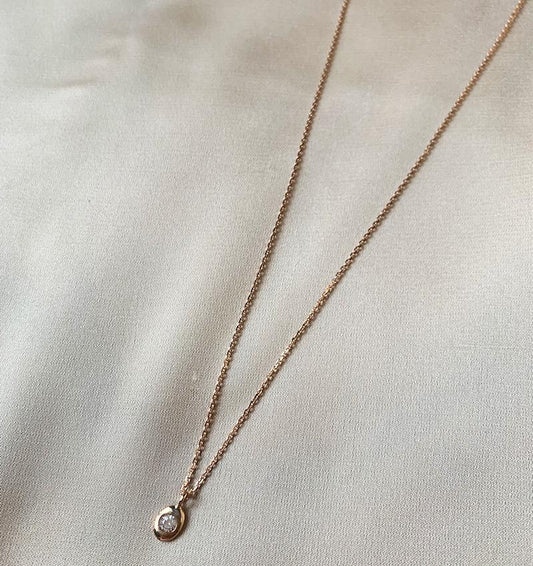 Colier din aur roz cu zirconiu