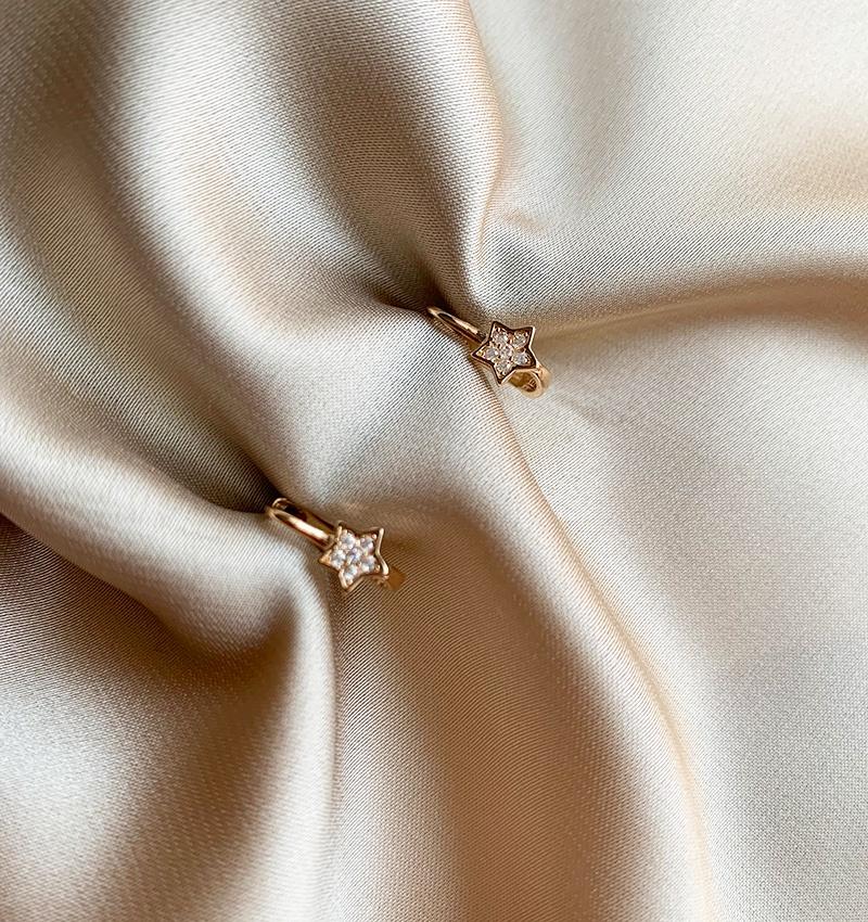 Cercei din aur roz cu zirconiu