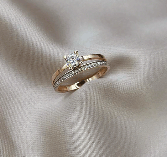 Помолвочное кольцо из розового золота