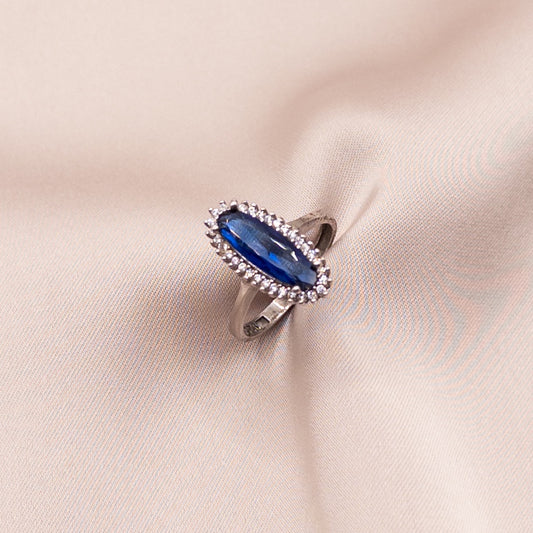 Silver ring with cubic zirconia
