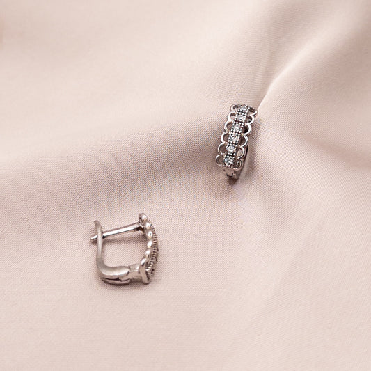Серьги из серебра с цирконом