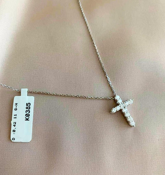 Колье из белого золота с бриллиантом 0.42ct