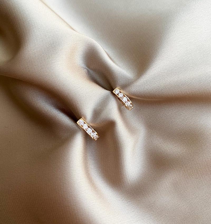 Cercei din aur roz cu zirconiu