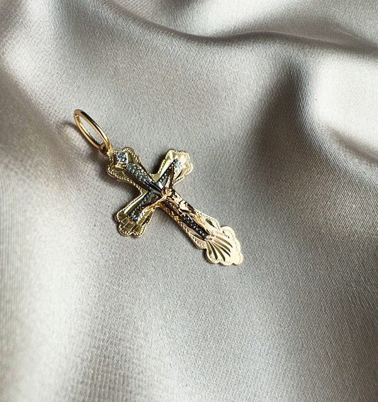 Крестик из розового золота