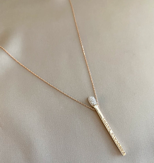 Colier din aur roz cu zirconiu