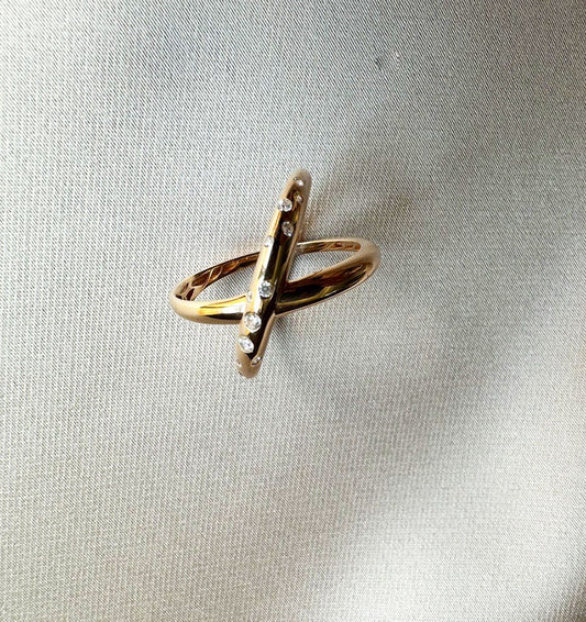 Inel din aur roz cu zirconiu