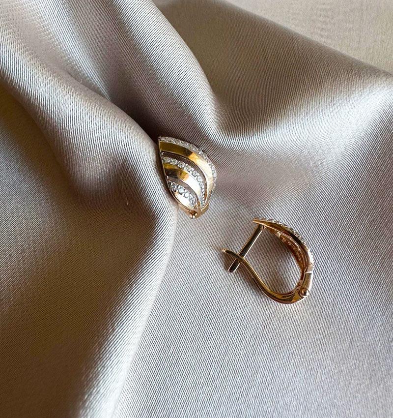 Серьги из розового золота