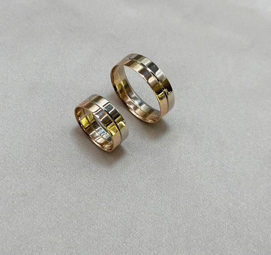 Rose gold wedding rings