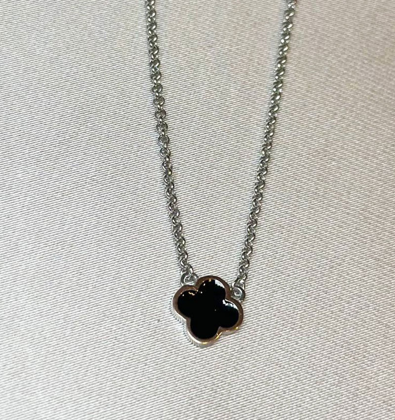 Silver necklace with gold inserts and enamel