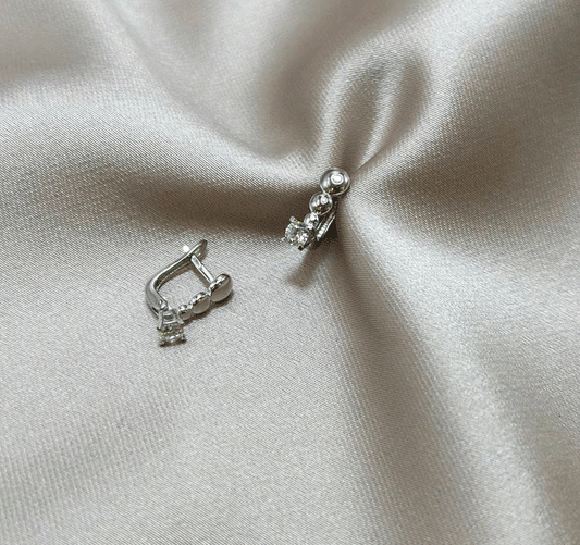 Cercei din aur alb cu zircon