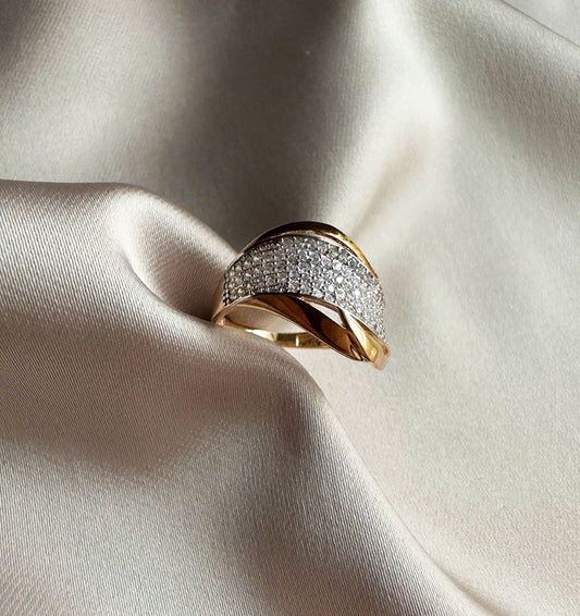 Inel din aur roz cu zircon
