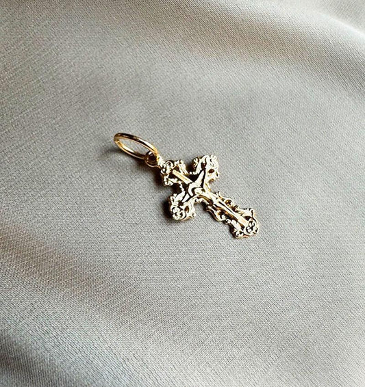 Крестик из розового золота