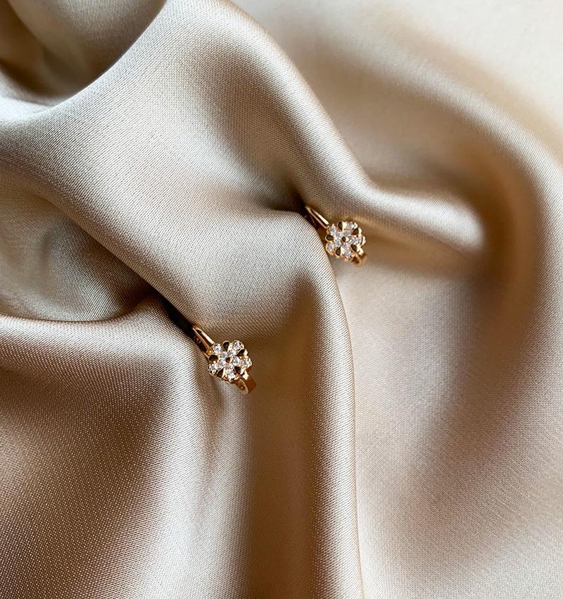 Rose gold earrings with zircon