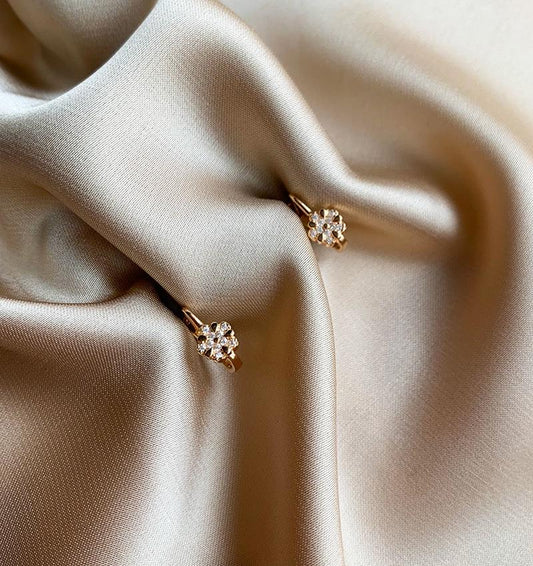 Rose gold earrings with zircon