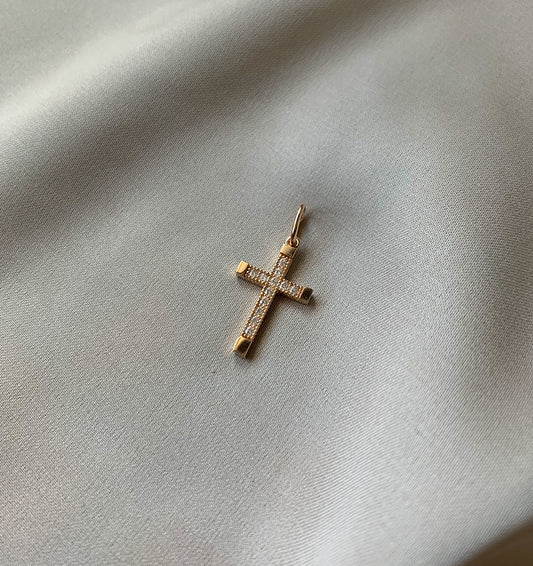 Крестик из розового золота