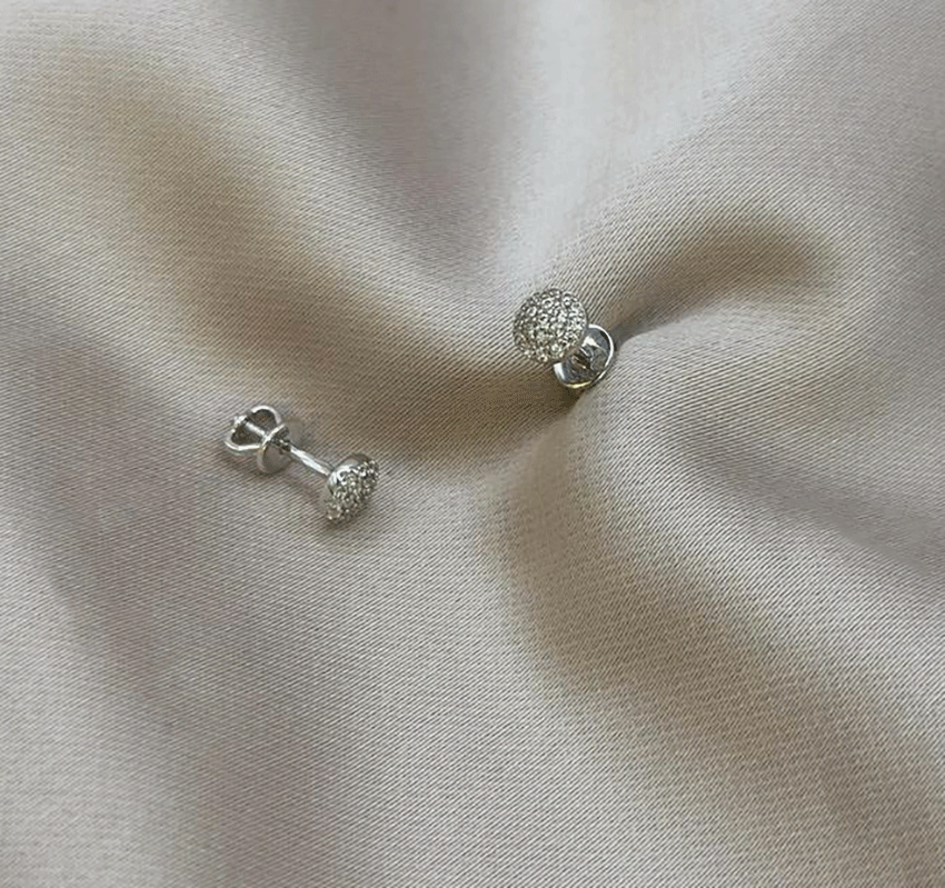 Серьги из белого золота с цирконом