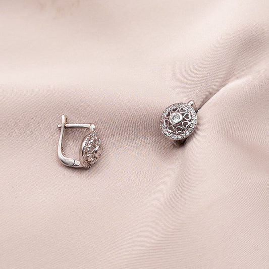 Серьги из серебра с цирконом