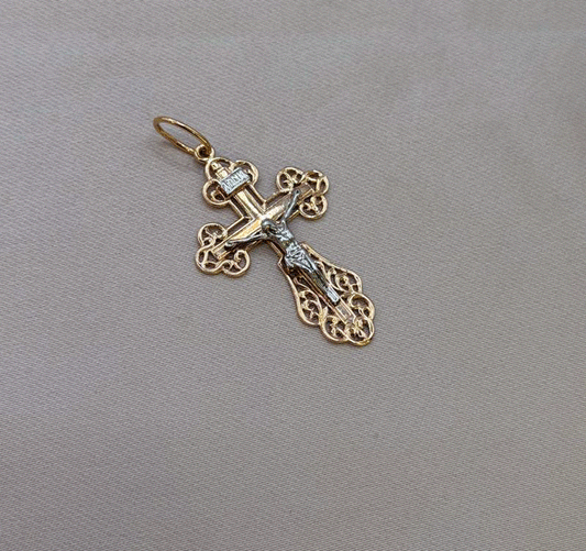 Крестик из розового золота