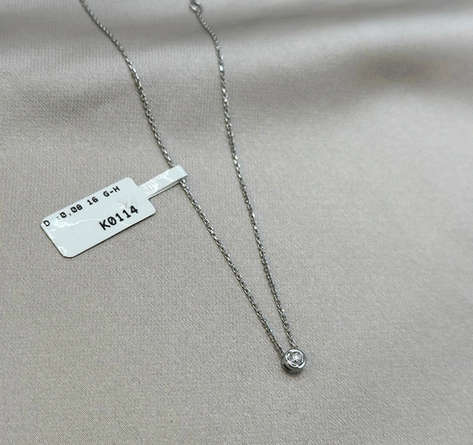 Колье из белого золота с бриллиантом 0.08ct