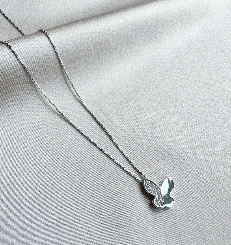 Colier din aur alb cu zirconiu