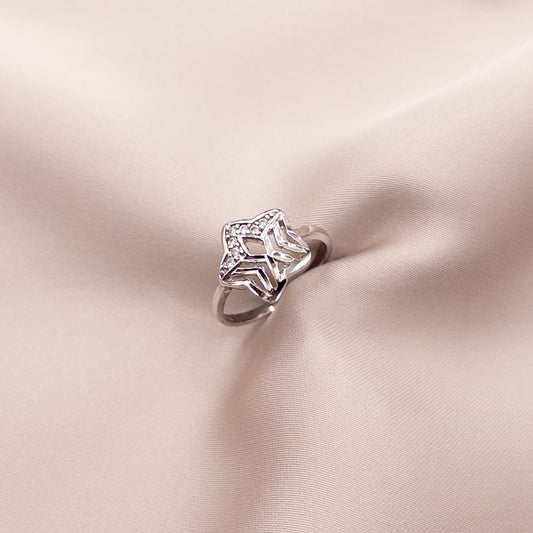 Silver ring with cubic zirconia