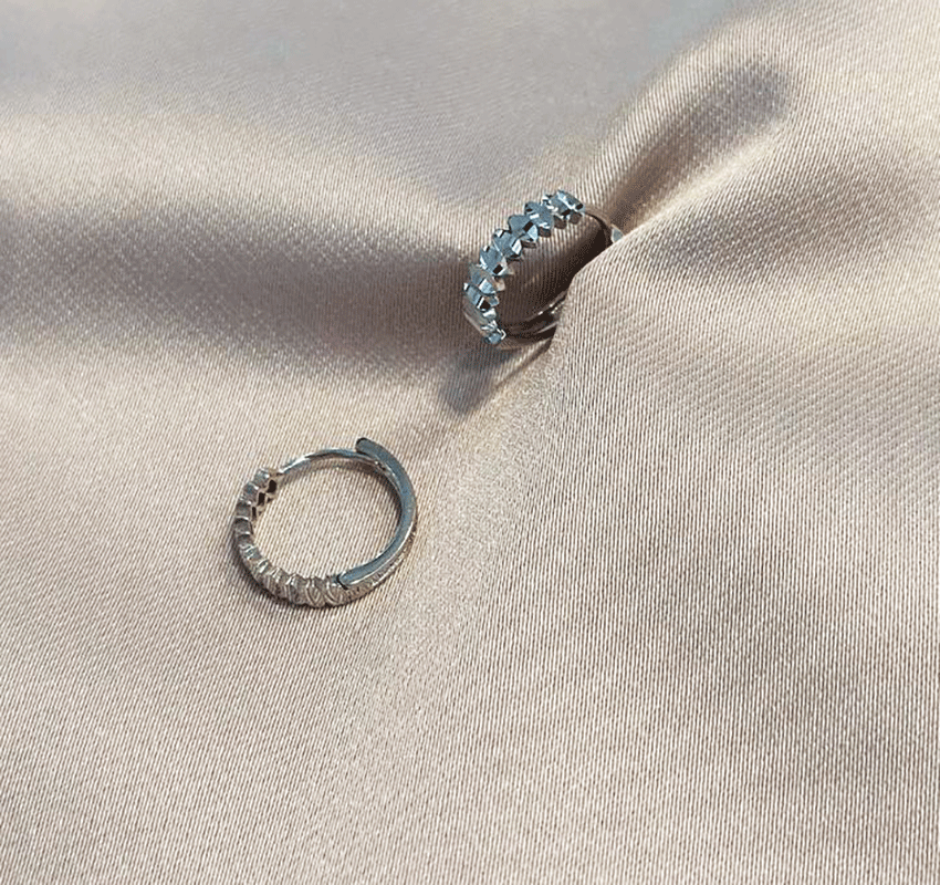 Серьги из белого золота с цирконом